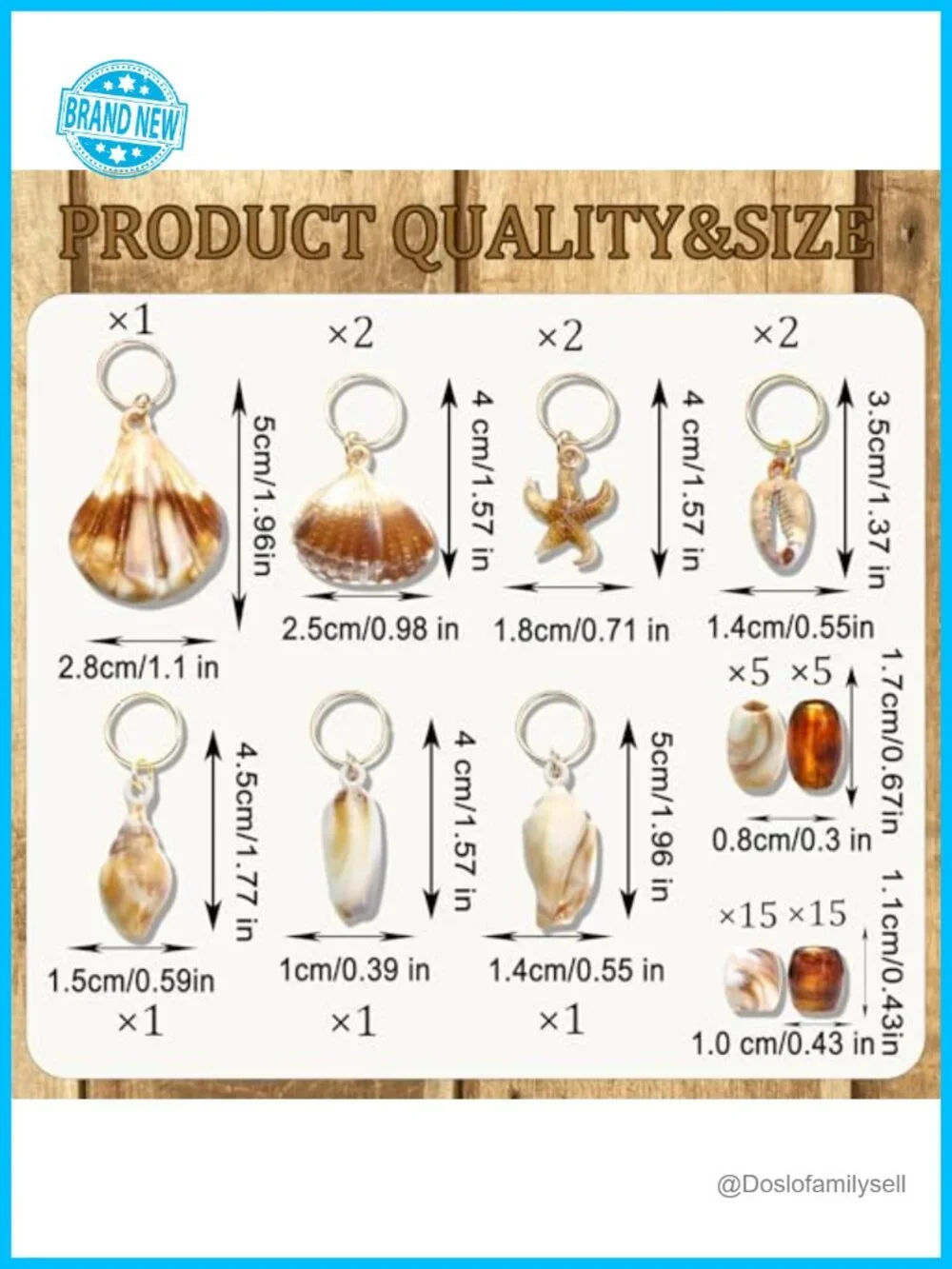 50 Pcs Shell Hair Beads for Braids Dreadlock Charms Plastic Hair Tube Beads